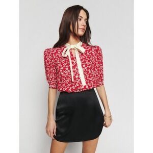Reformation Kinny Top Jenna | Neck Tie Red Daisy S Rare
